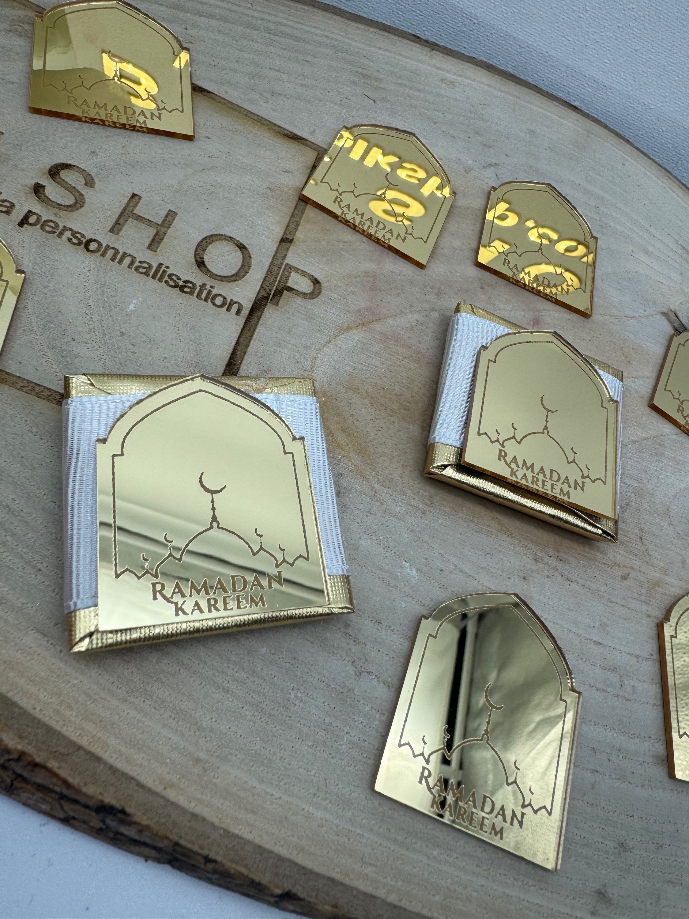 lot de 10 Plexi miroir pour chocolat - Cadre mosquée