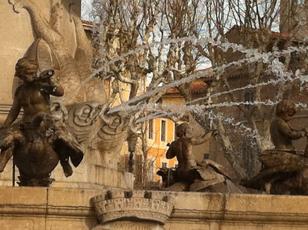 La célèbre fontaine 'La Rotonde'