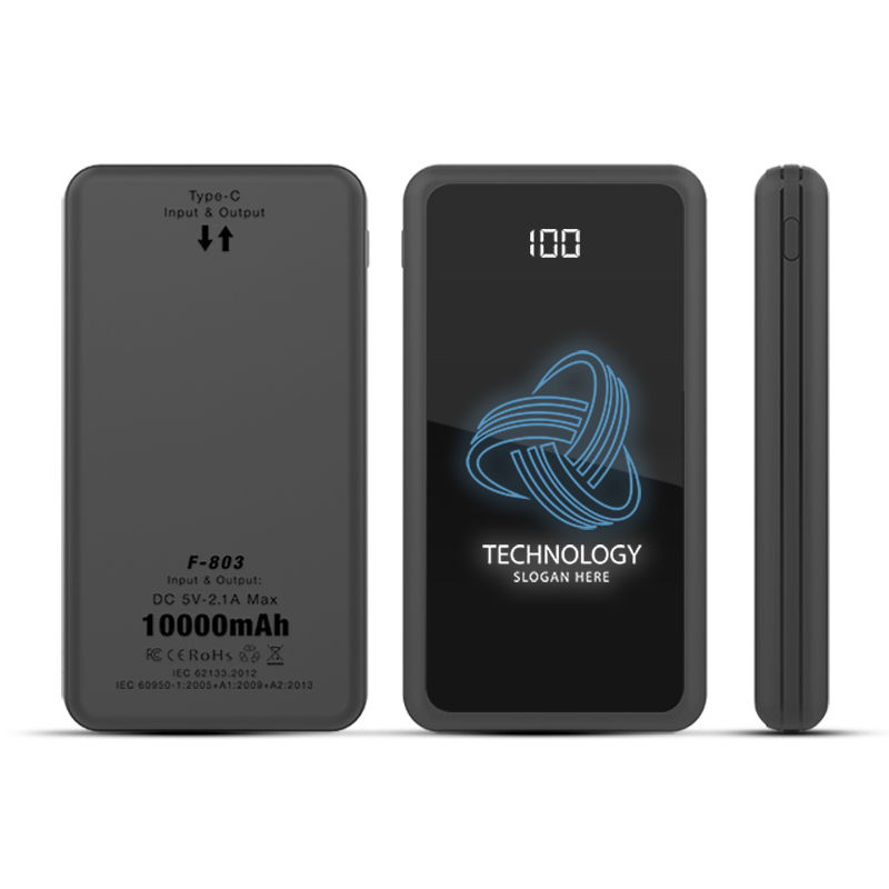 Thumbnail: EL005 - 10000mAh POWERBANK - LED LIGHT UP LOGO - USB-C INPUT & OUTPUT