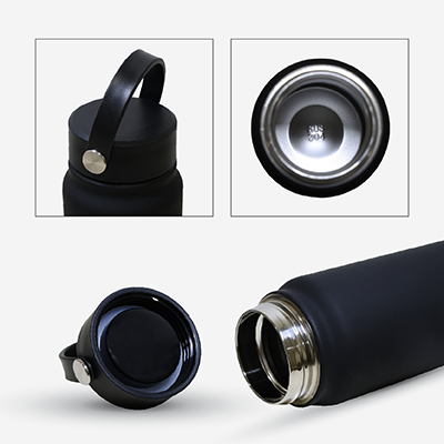 Thumbnail: DW012 - Double Wall Stainless Steel Flask with Handle