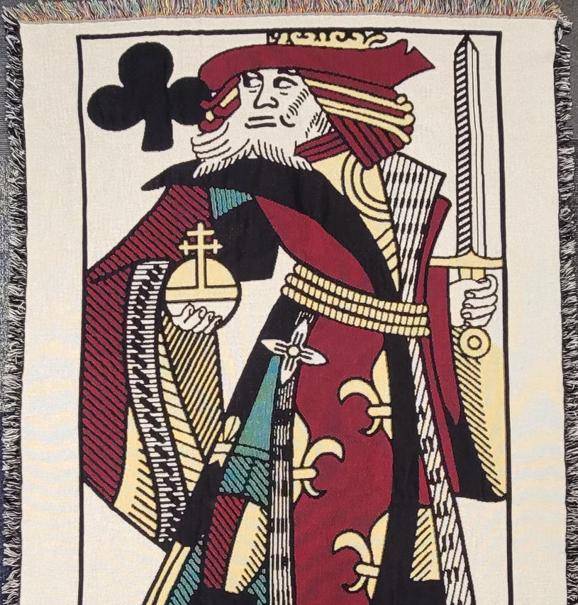 French King of Clubs Tapestry
