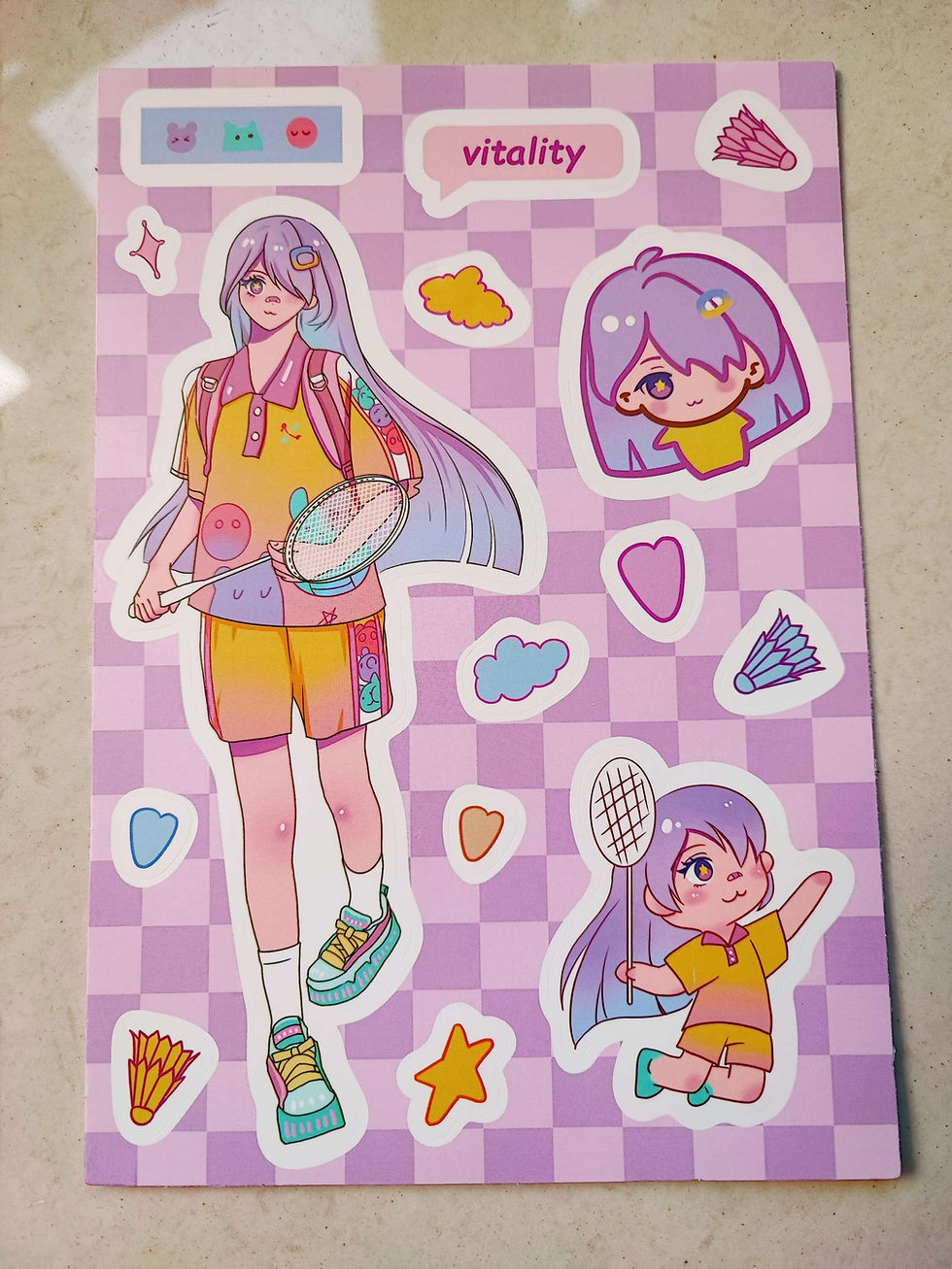 Doki Check Fashion Sticker Series (Lazer Cut Matte Finish 16 CM x 11Cm)