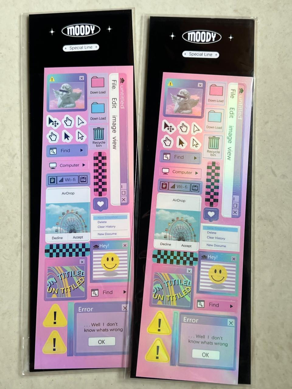 Thumbnail: Moody Korean Aesthetic Holographic Sticker (pink) 