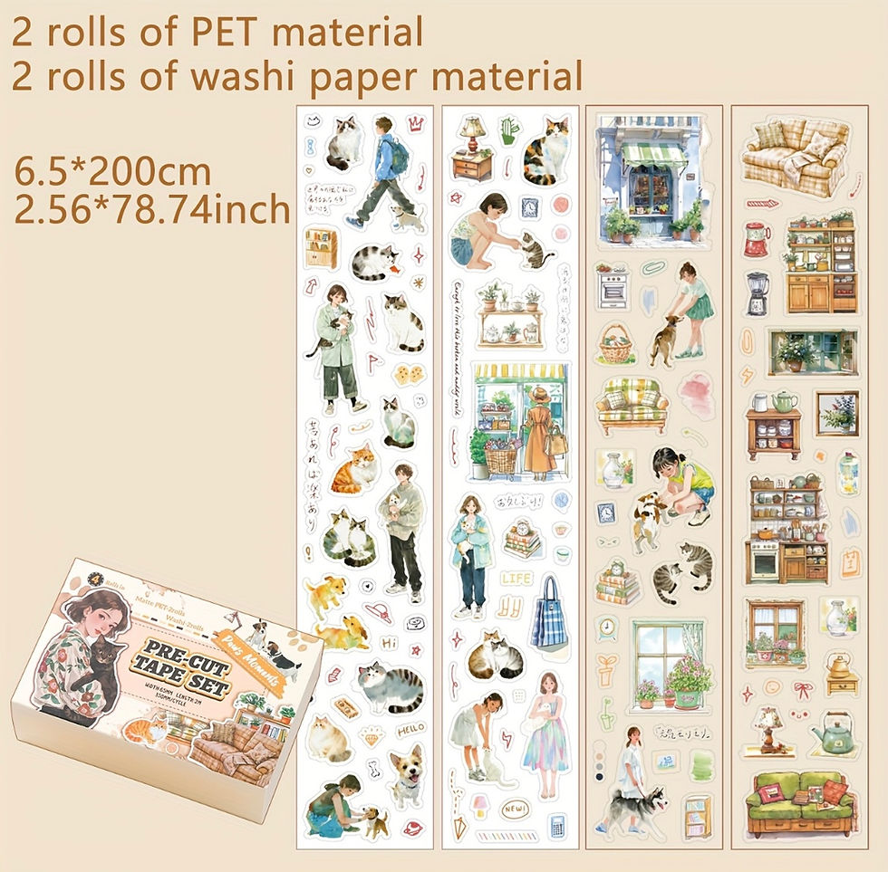 Thumbnail: 4 Set Paws Moment Pre Cut Aesthetic Tape Set 