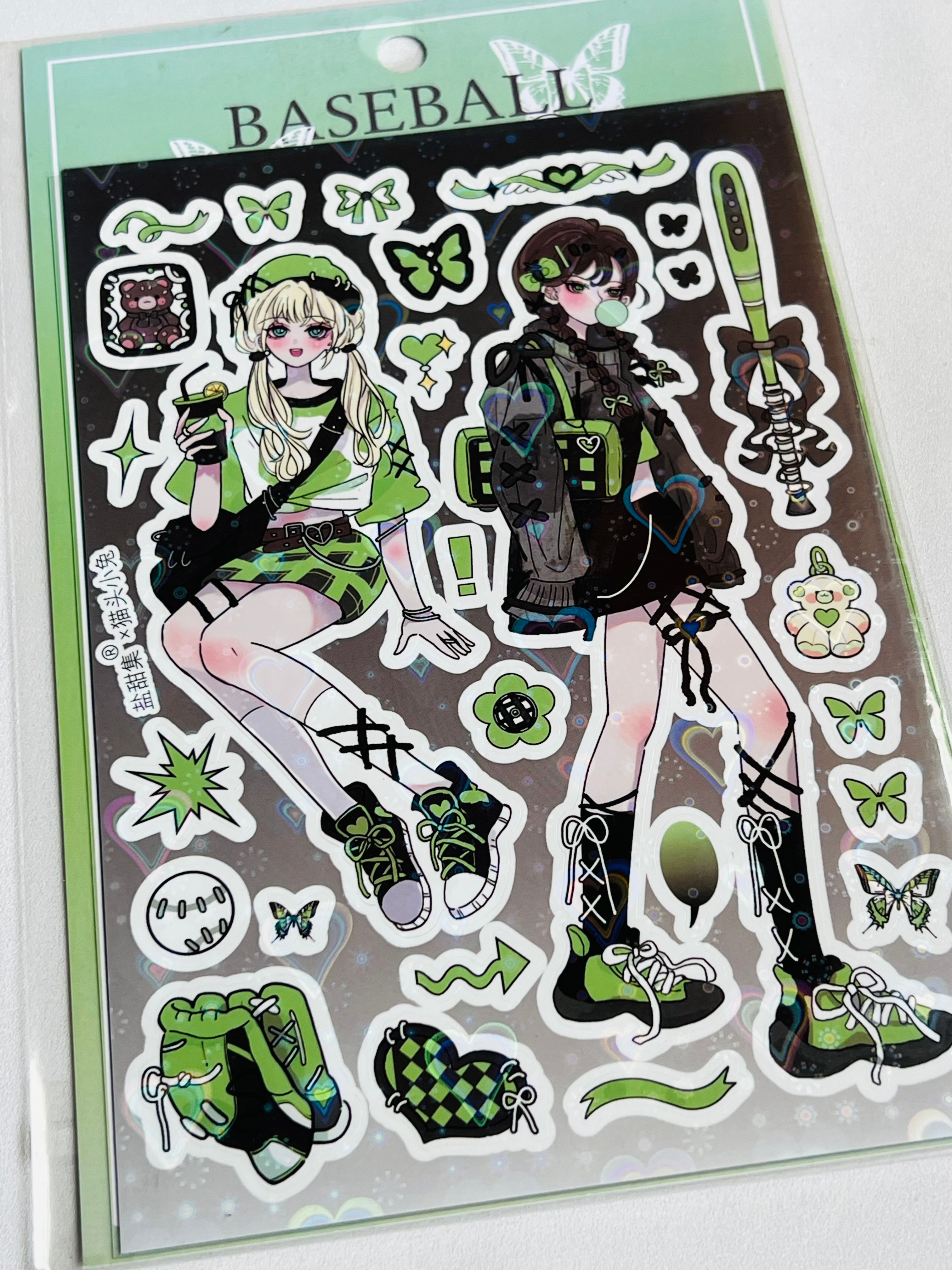 Baseball Holographic Deco Sticker Set
