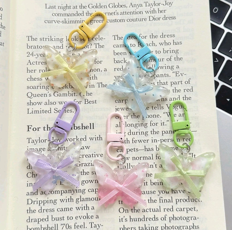 Thumbnail: Butterfly Ribbon Journal/Planner Charm ( Yellow)