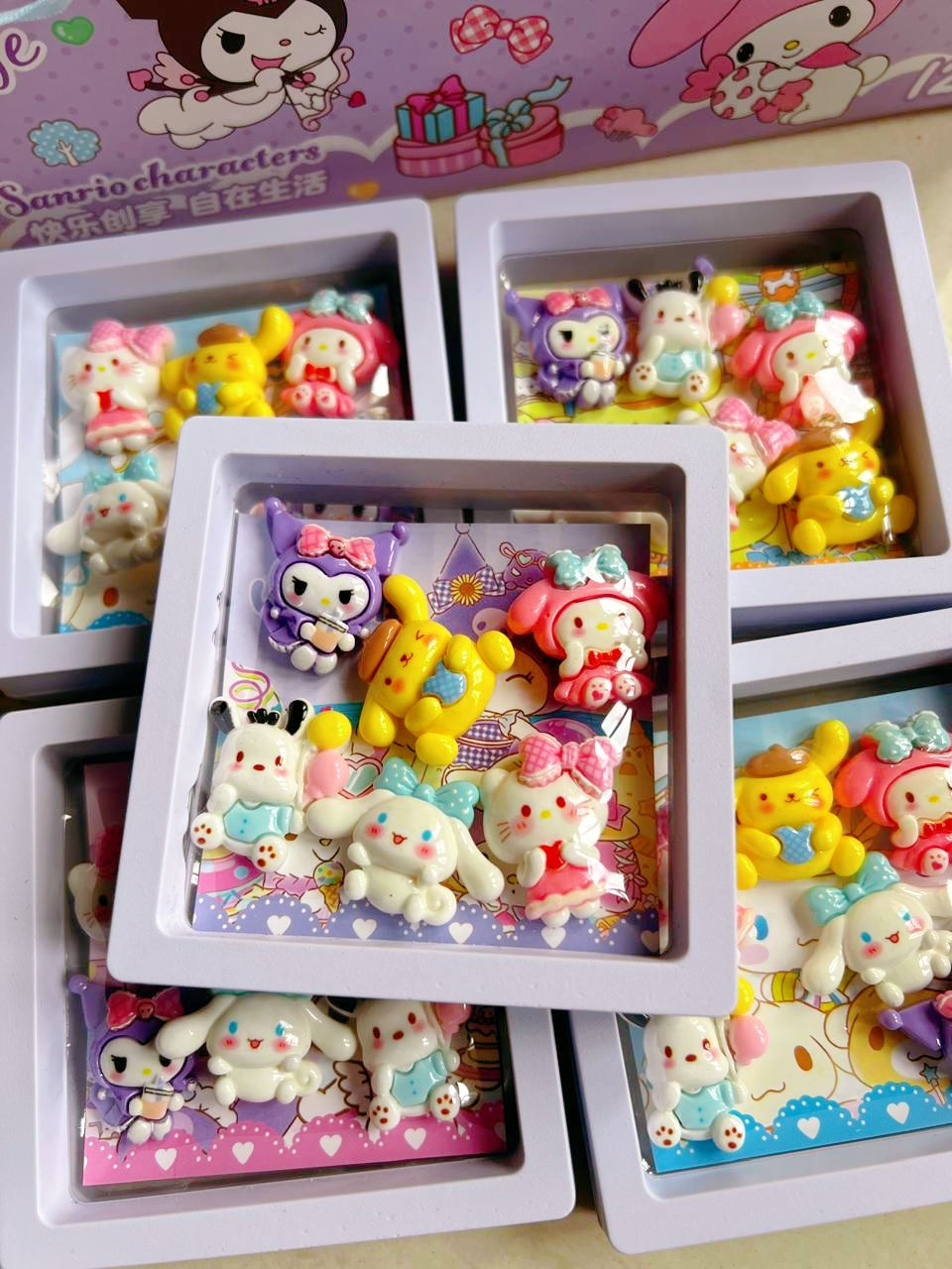 Sanrio 6 Charm Mobile/Photographer with Adhesive 