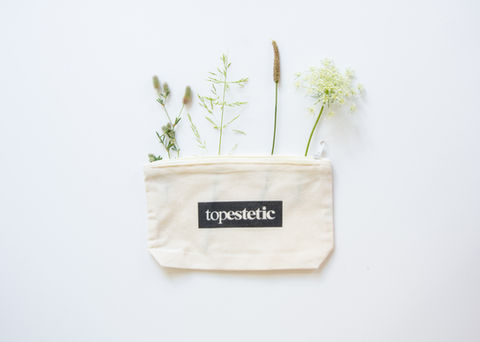Cotton zip bag with base gusset