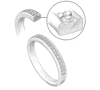 Engaste de diamantes en grano