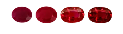 Grados de transparencia en rubíes naturales