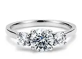 Anillo de compromiso trilogía con diamantes naturales