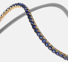 pulsera riviere de oro amarillo y zafiros