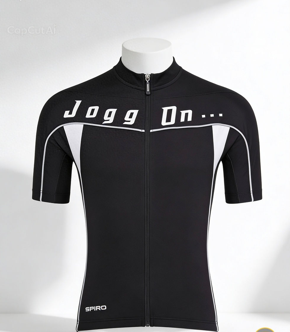 Black Fast Fly Jacket with Jogg On branding and white trim