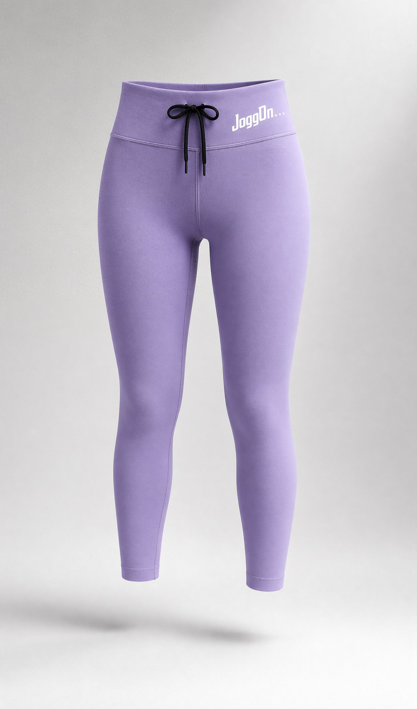 Purple Feel Brilliant Leggings with black drawstring.