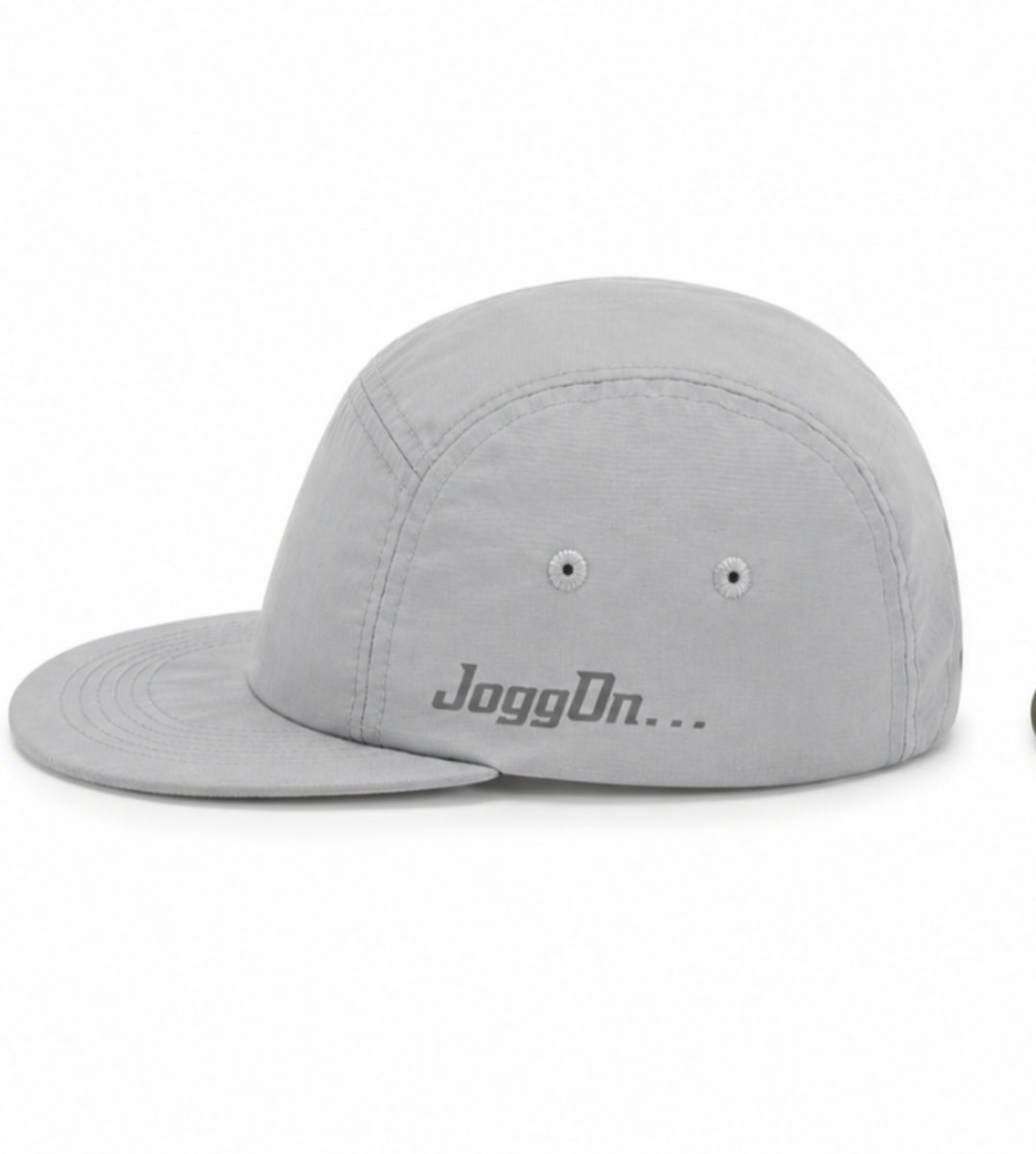 Shield Edge waterproof cap in grey with JoggOn logo.