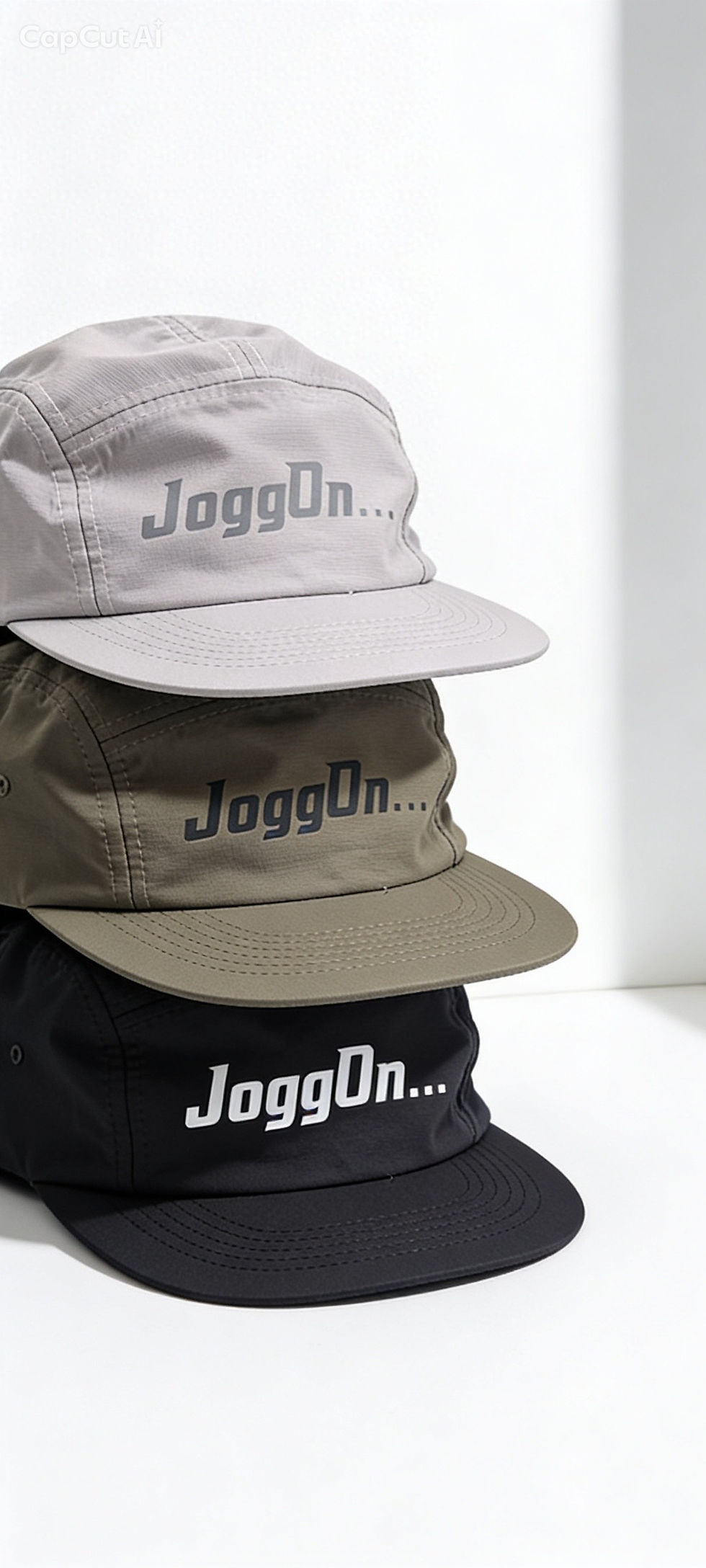 Thumbnail: Stack of three JoggOn Shield Waterproof Caps in colors.