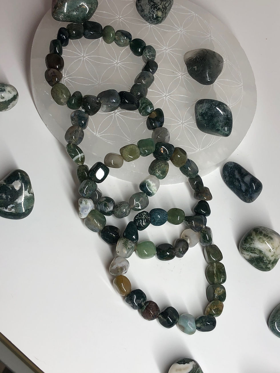 Thumbnail: Moss Agate Freeform Bracelets