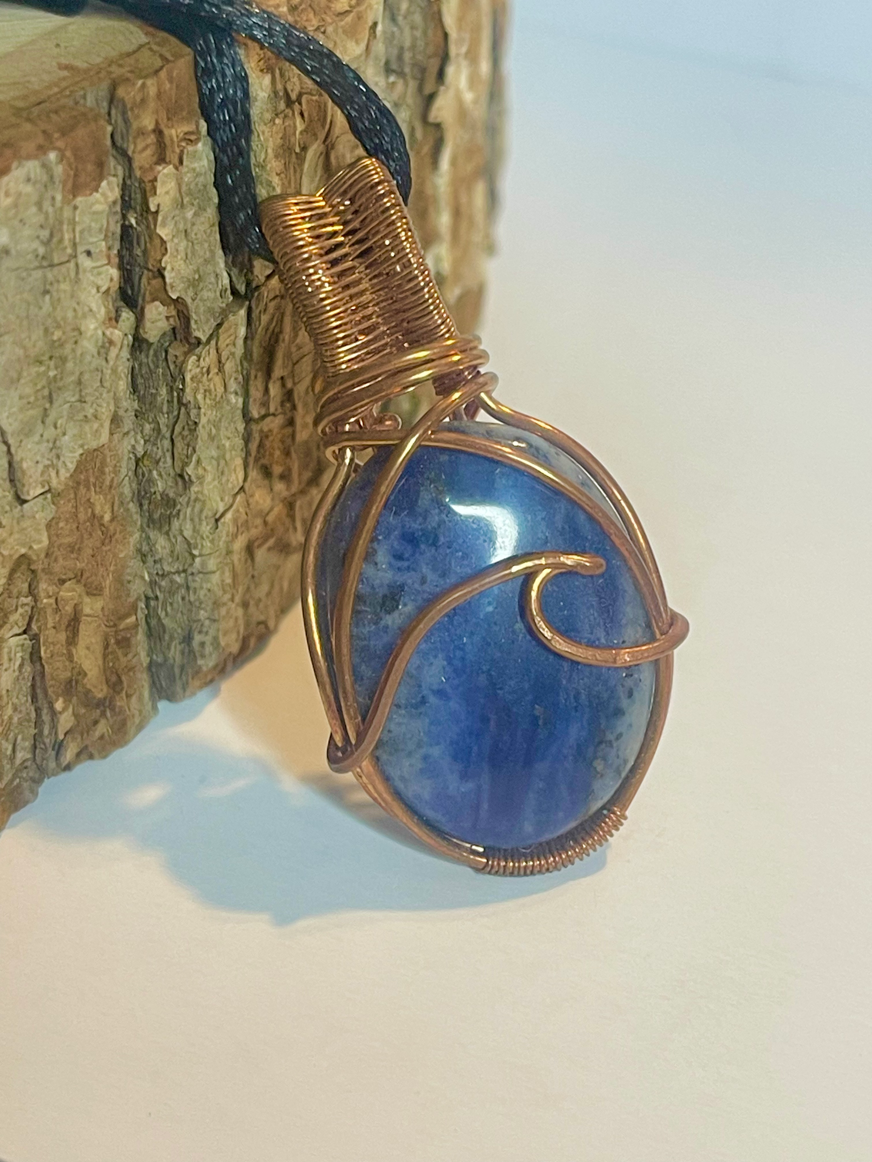 Sodalite “Wave” Copper Necklace 