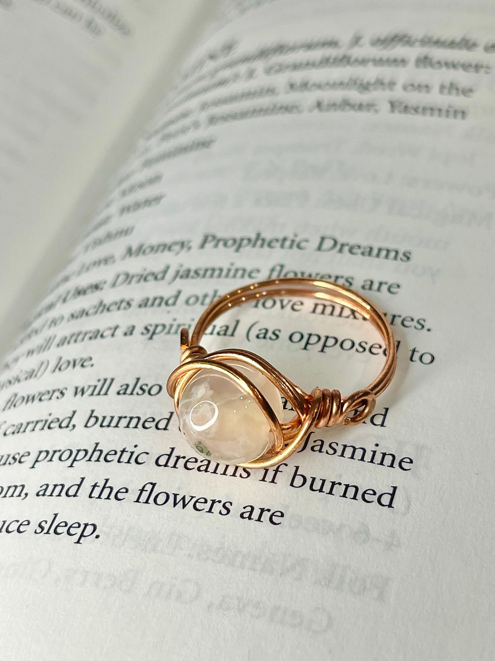 Thumbnail: Flower Agate Copper Wire Ring 
