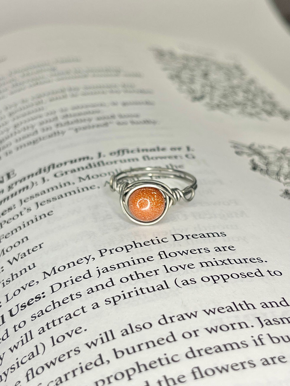 Thumbnail: Red Goldstone Stainless Steel Wire Ring 