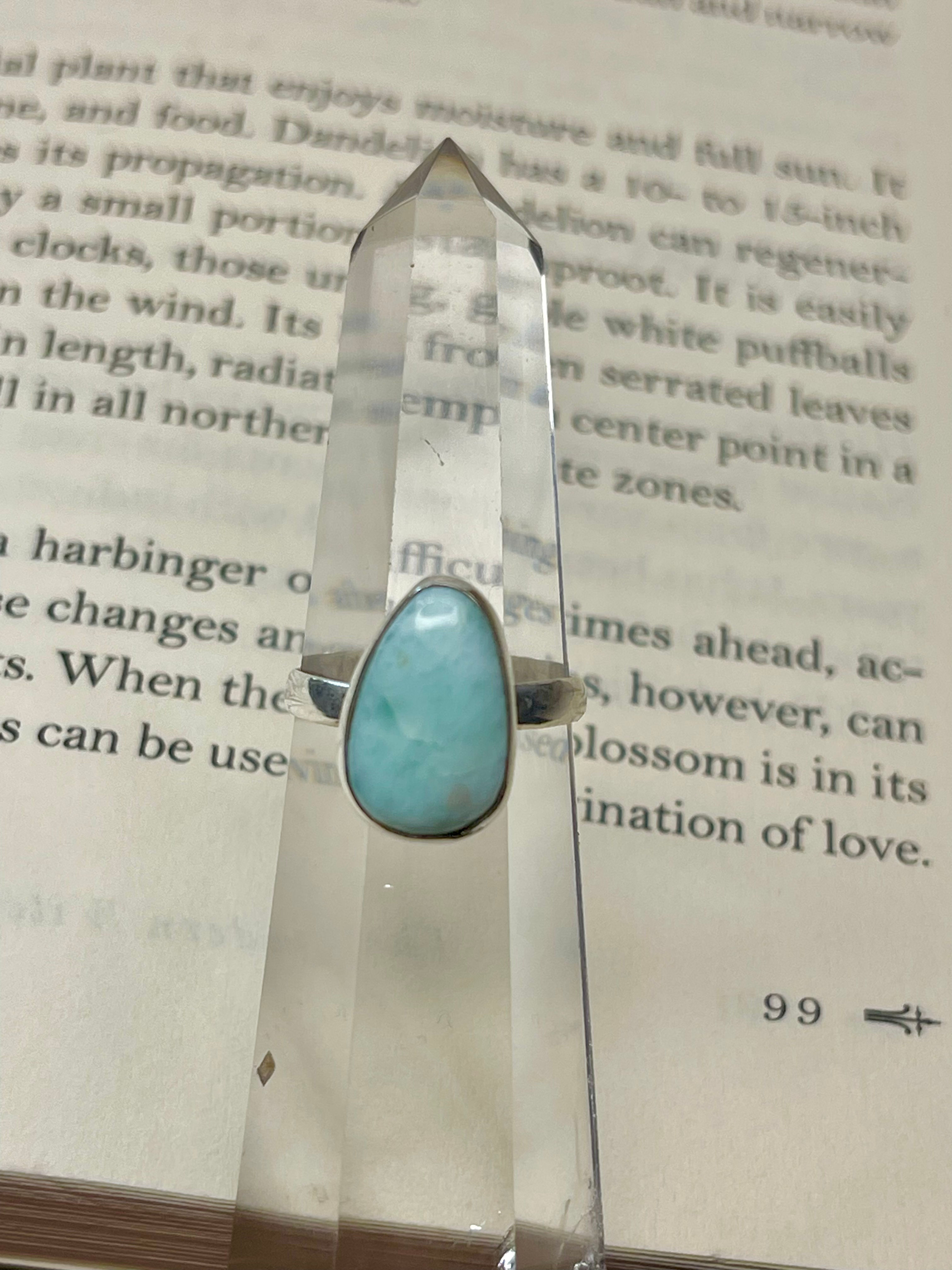 Larimar Sterling Silver Ring | US Size 5