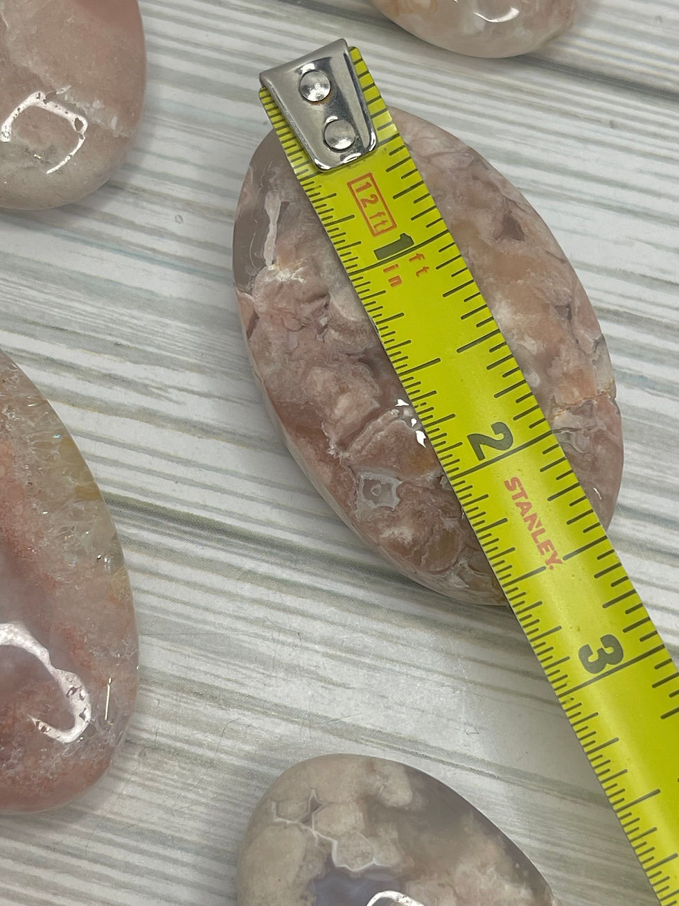 Thumbnail: Flower Agate palmstone for releasing fears and self limitations 