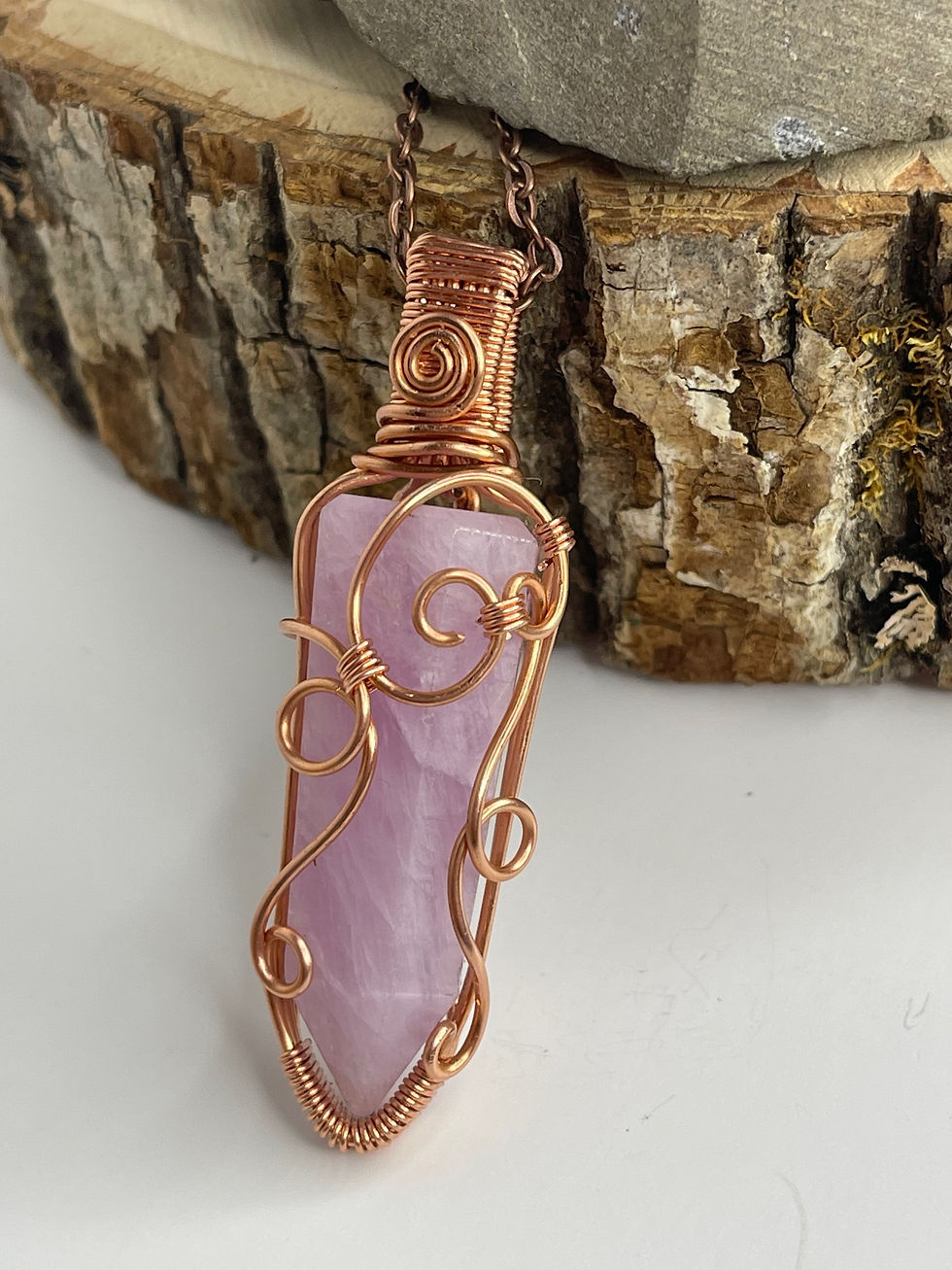 Thumbnail: Kunzite Copper Tower Necklace 