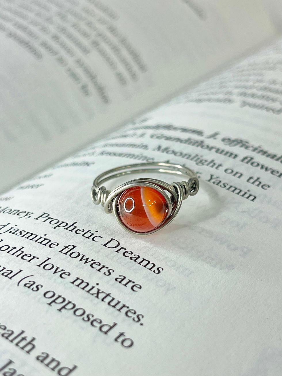 Thumbnail: Carnelian Stainless Steel Wire Ring 
