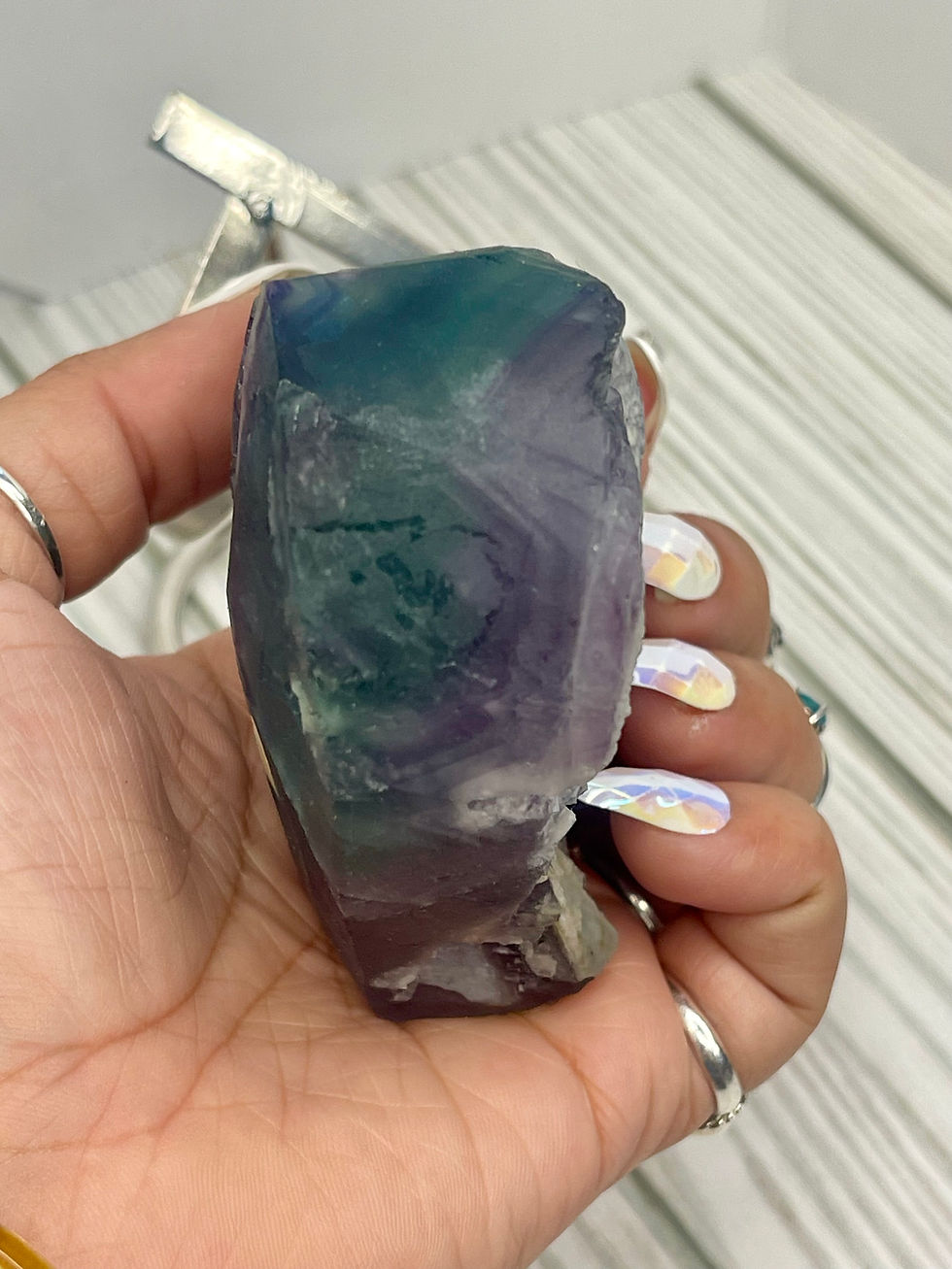 Thumbnail: HQ Unique Fluorite Cubic Heart Geode for protection, memory, & mental health #2 