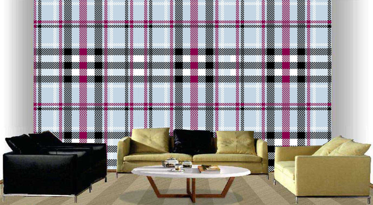 Papel de parede Floral  xadrez 12
