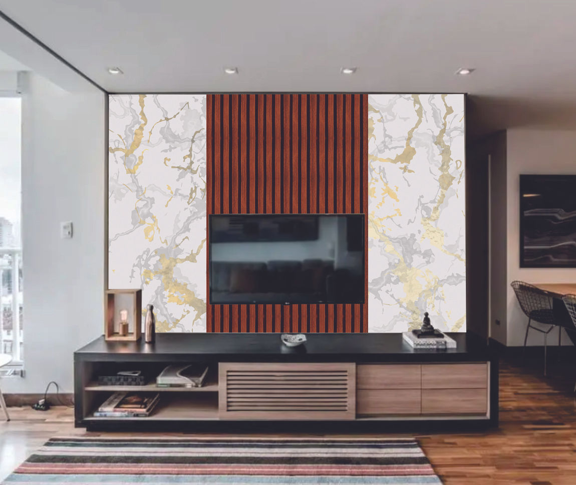 Papel de parede Ripado e marmore mod29