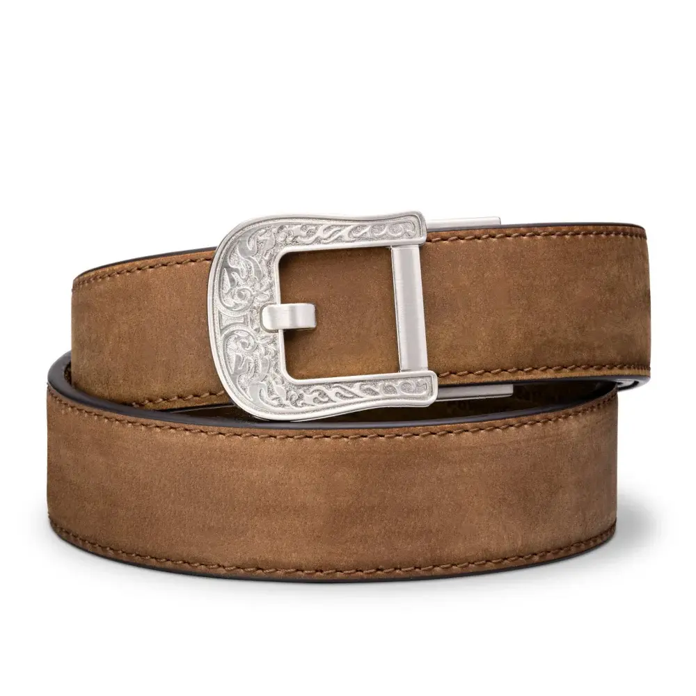 Brown Buffalo Leather Gun Belt 1.5"