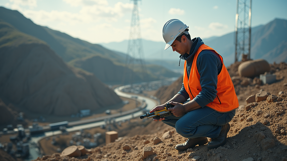 High angle view of Montchy Electric Power’s team working on a construction site