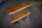 Two-tiered entryway shelving unit