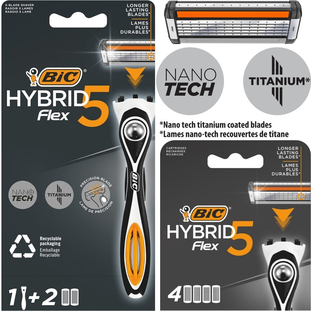 Bic Hybrid Flex 5 Tıraş Bıçağı 1 Sap + 6 Yedek Başlık