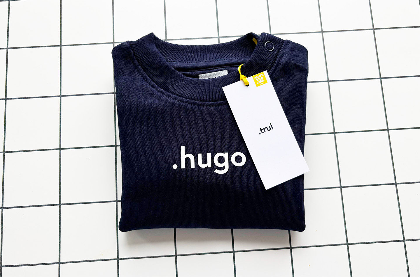 .trui | baby | marineblauw + naam