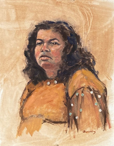 Portrait of a woman in Native American attire