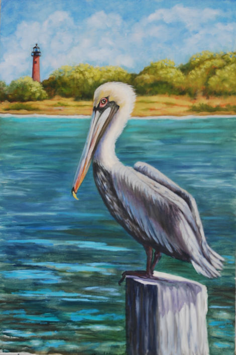 Brown pelican painting by Mary Buenting Fine Art