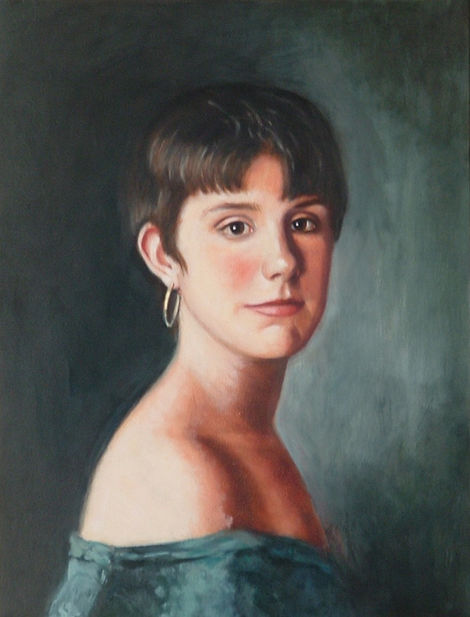 Portrait painting of young woman