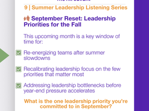 🍂 September Reset: Leadership Priorities for the Fall