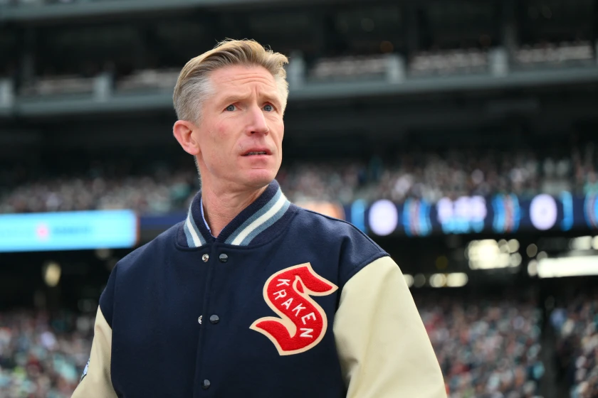 Dave Hakstol during the 2024 NHL Winter Classic during his tenure as head coach of the Seattle Kraken. Photo: Steven Bisig/USA Today Sports