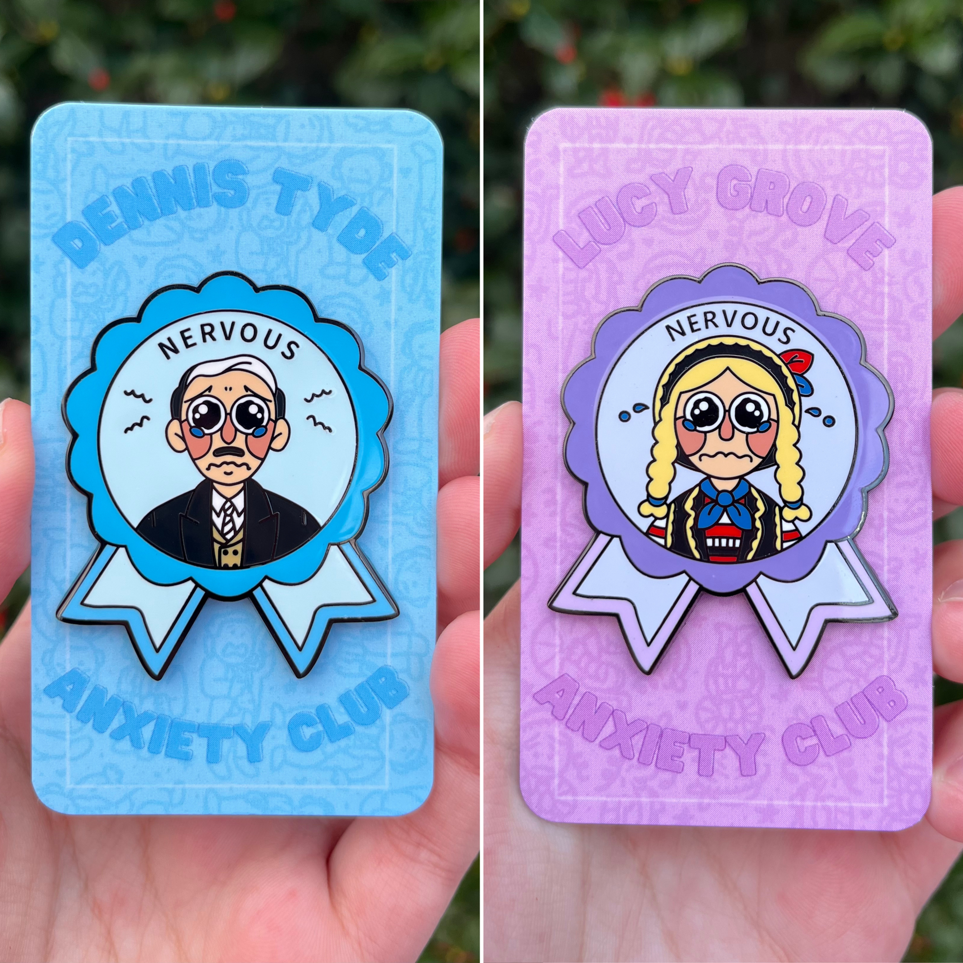 Dennis + Lucy NERVOUS! pins