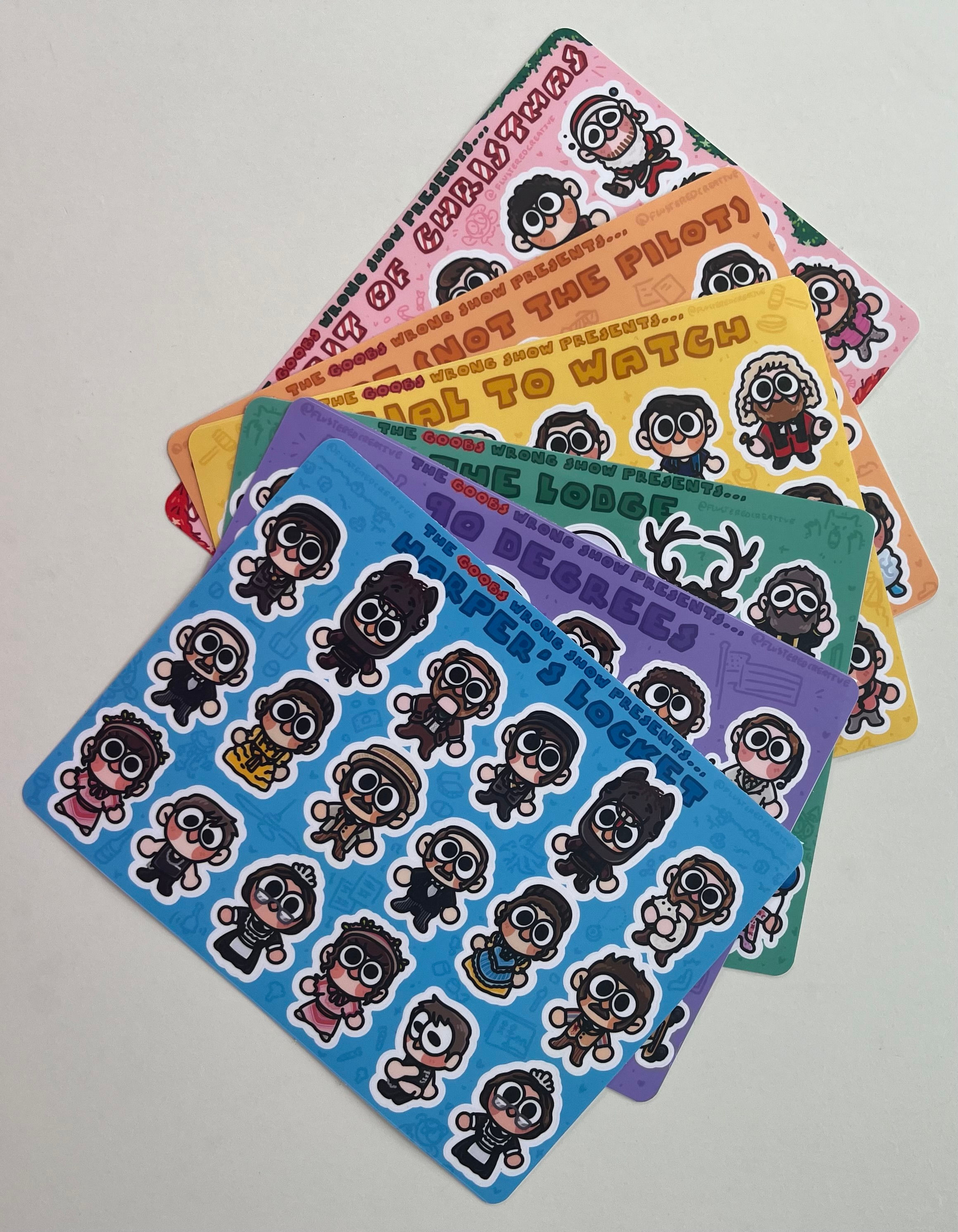 The Goobs Wrong Show sticker sheets
