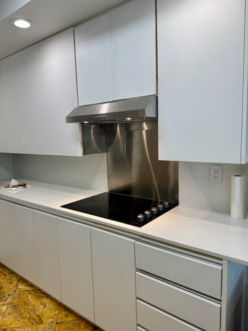Kitchen Cabinet Resize and Aluminum Backsplash 