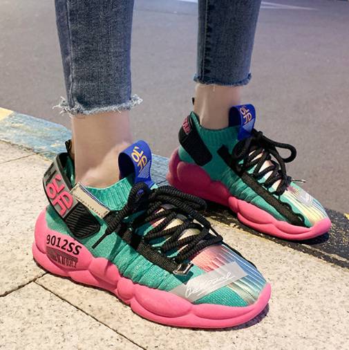 Thumbnail: Knitted Sock Sneakers - Dad Casual Shoes for Women
