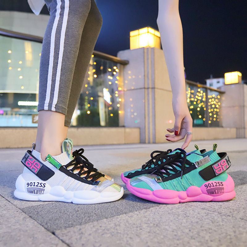 Thumbnail: Knitted Sock Sneakers - Dad Casual Shoes for Women