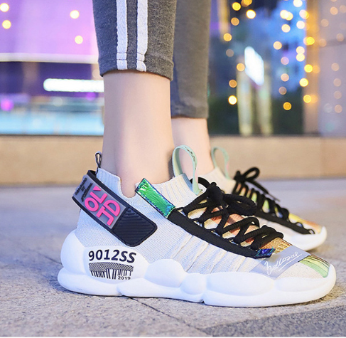 Thumbnail: Knitted Sock Sneakers - Dad Casual Shoes for Women