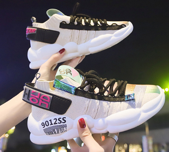 Thumbnail: Knitted Sock Sneakers - Dad Casual Shoes for Women