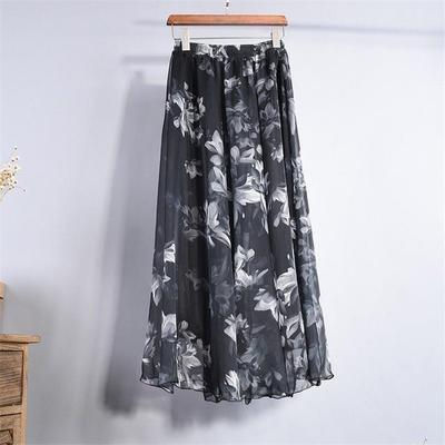Thumbnail: Chiffon Floral Midi Skirt for Women - Spring Fashion