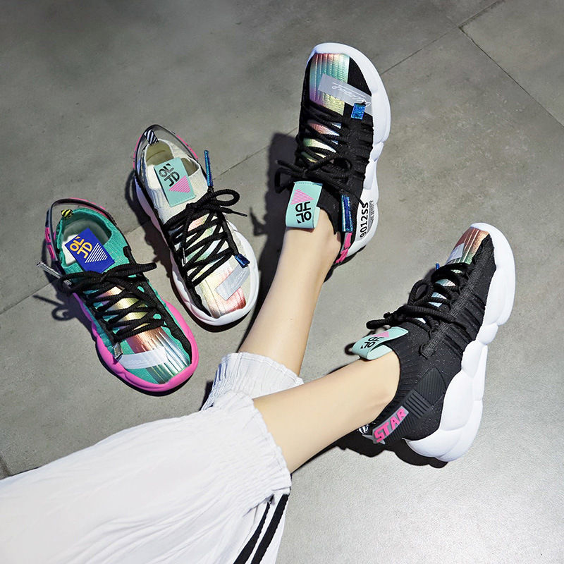 Thumbnail: Knitted Sock Sneakers - Dad Casual Shoes for Women